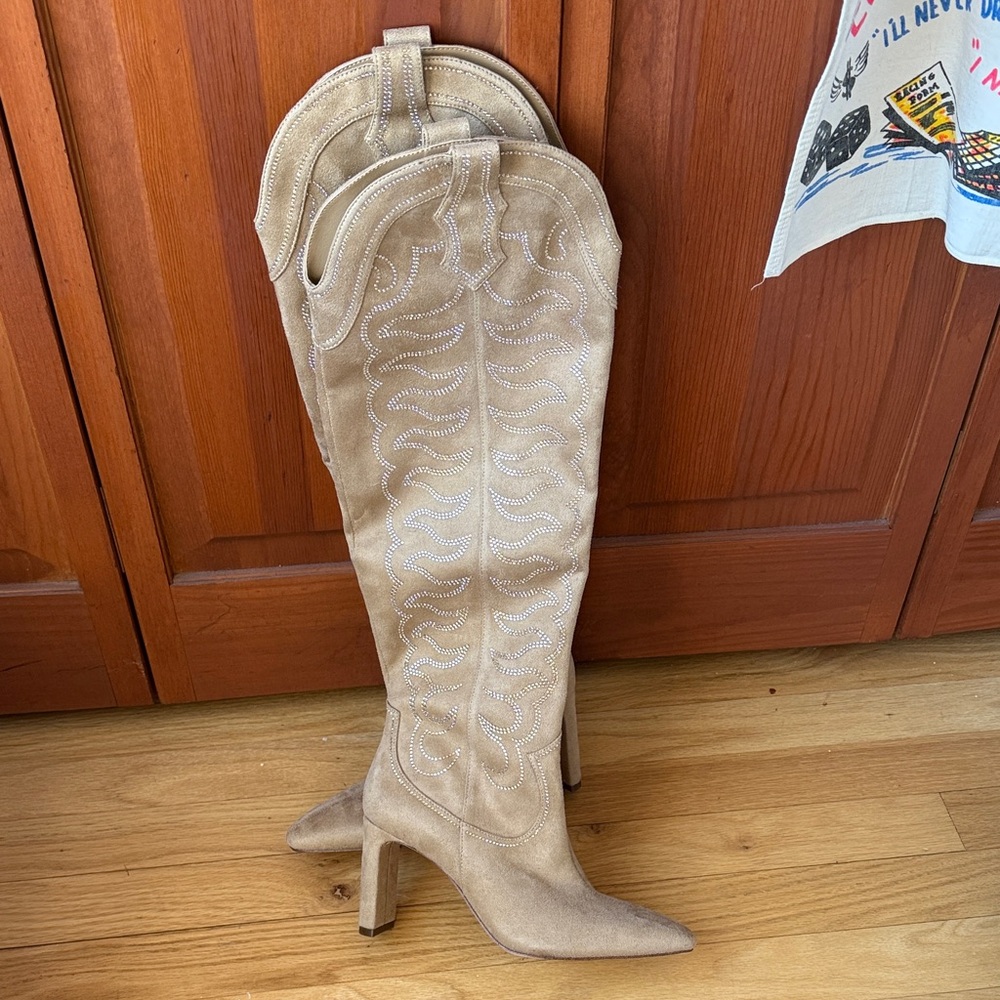 Rhinestone Cowboy Knee-High Boots